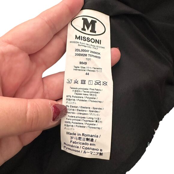 M MISSONI Reversible Sequin Floral Mockneck Top NWT Sz44‎ (US8) - Picture 6 of 6